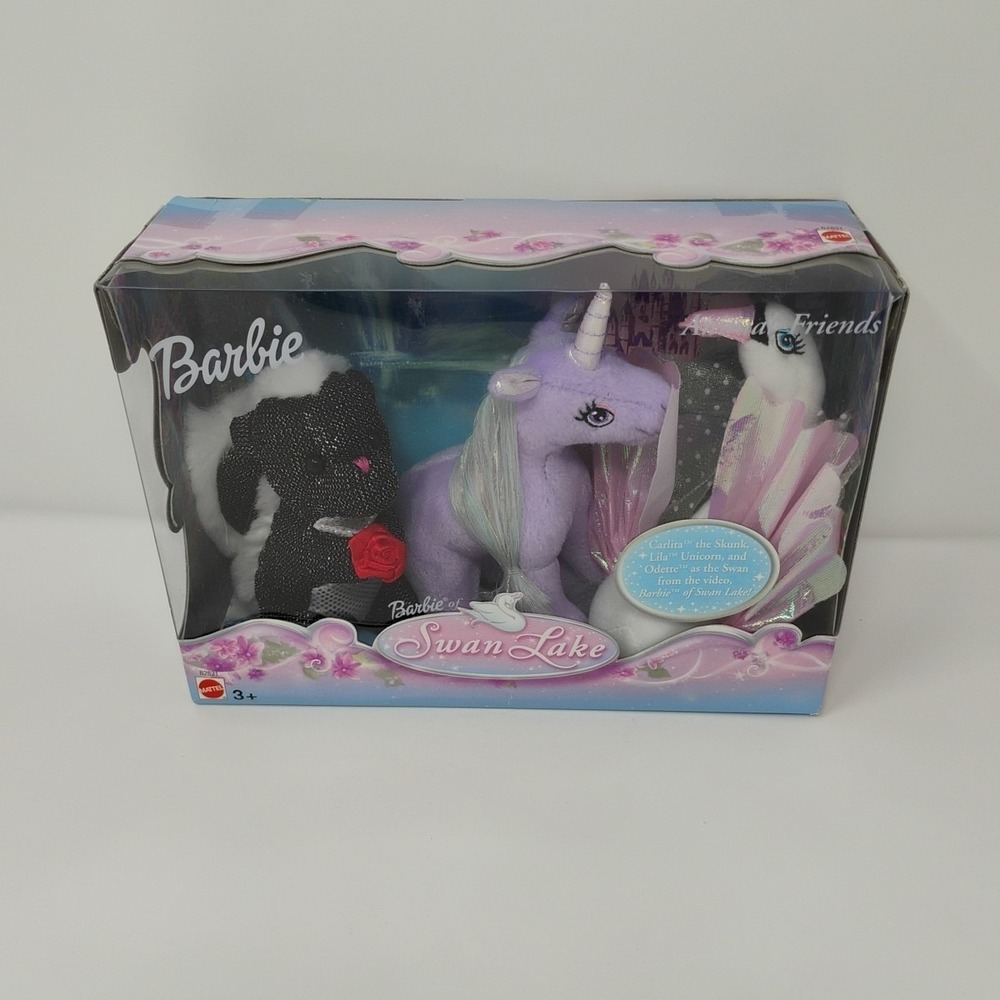 Barbie Swan Lake Animal Friends Carlita Skunk Lila Unicorn Odette‎ 2003 SEALED